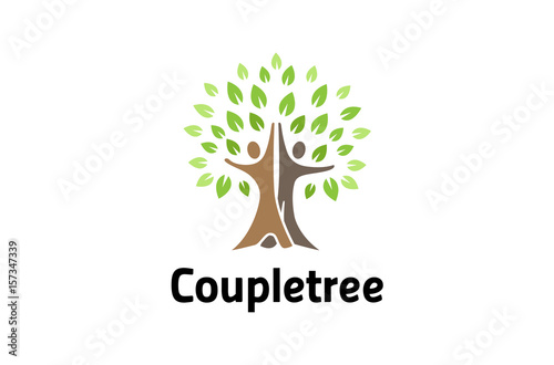 Creative People Tree Logo Design Illustration