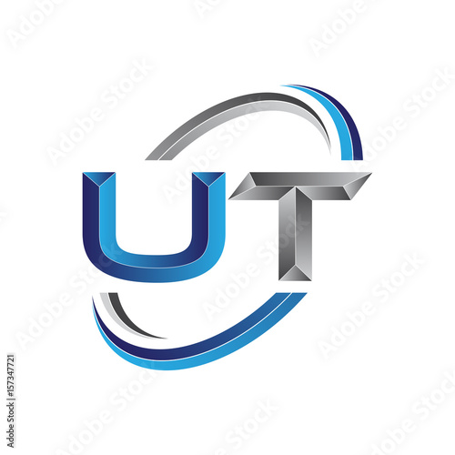 Simple initial letter logo modern swoosh UT