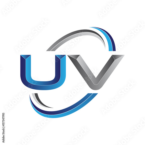 Simple initial letter logo modern swoosh UV