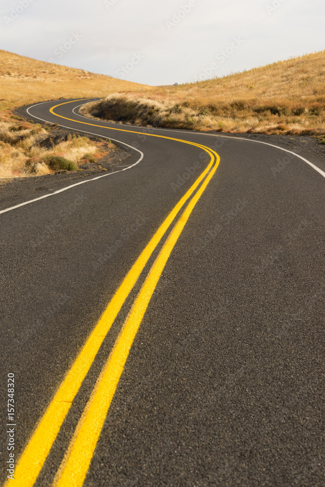 Obraz premium Open Road Scenic Journey Two Lane Blacktop Highway