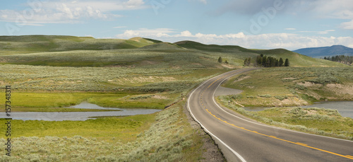 Road Crosses Over Elk Antler Creek Yellowstone NP