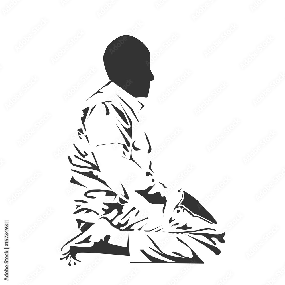 Fototapeta premium Islamic man praying Muslim Prayer