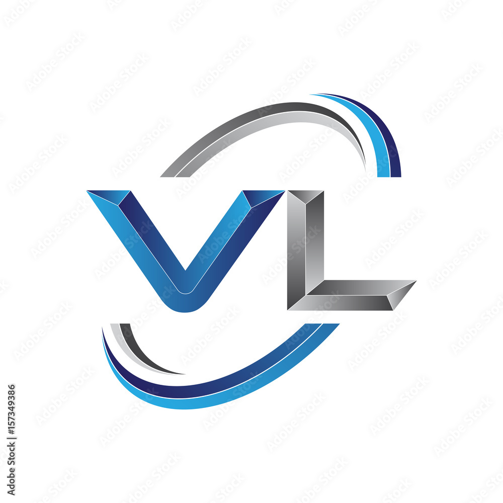 Flat letter mark initial VL VAN LOGIC logo design Stock Vector