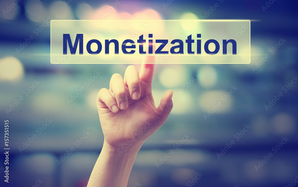 Monetization concept with hand Monetization concept with hand