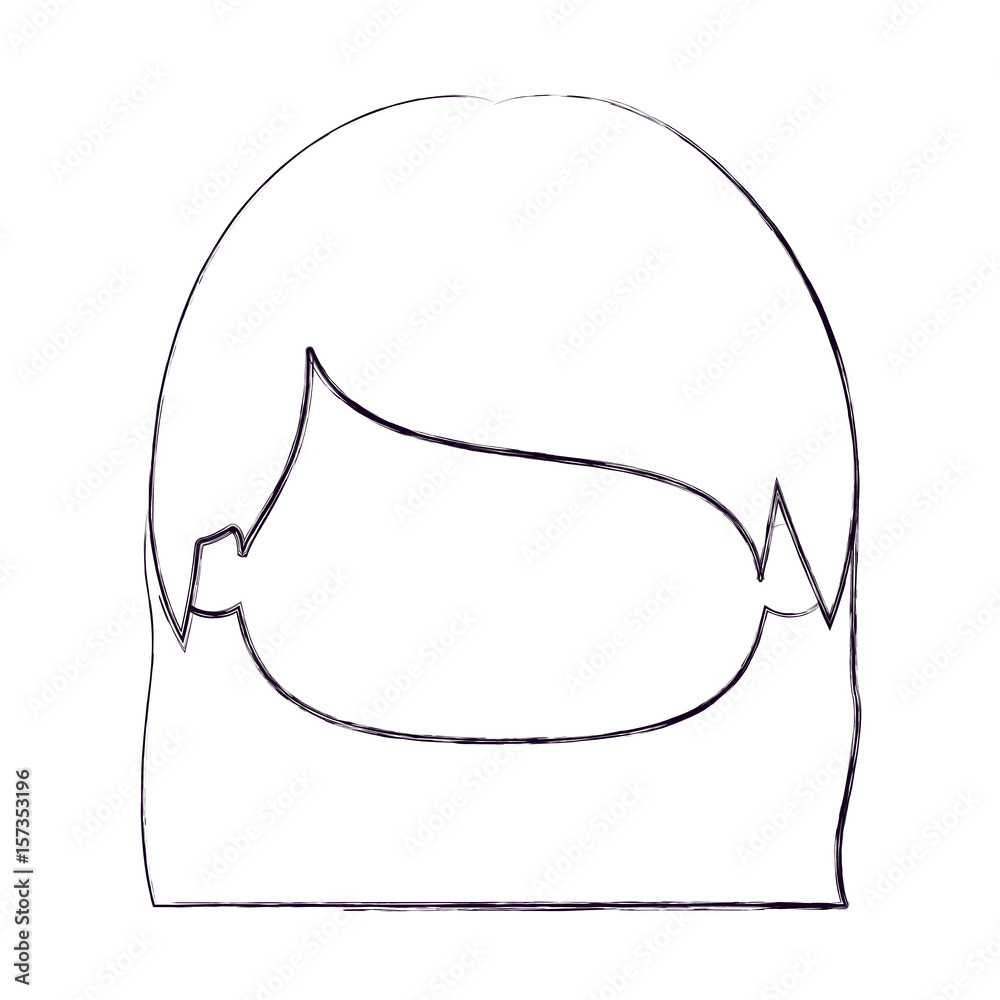 blurred thin silhouette of faceless head of little girl with straight hair vector illustration blurred thin silhouette of faceless head of little girl with straight hair vector illustration