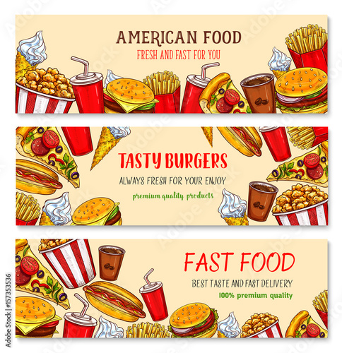 Vector banners for fast food restaurant