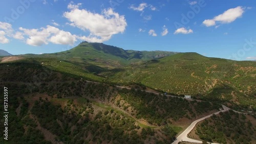 Mountains at sunny day aerial