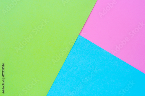 Colorful of pink, green and blue paper background