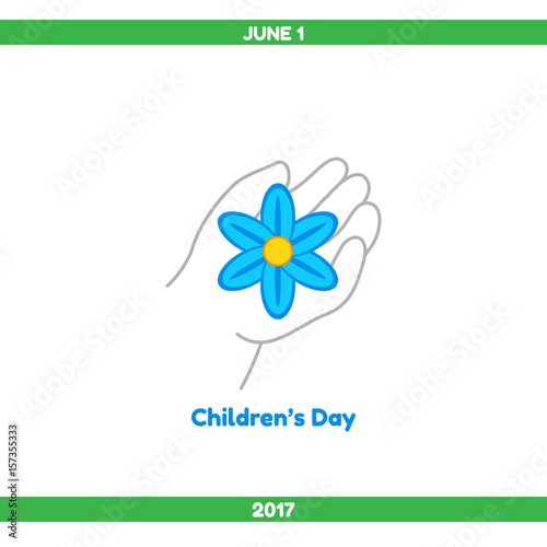Vector illustration. Childrens Day, June 1