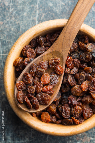 Sweet dried raisins. photo