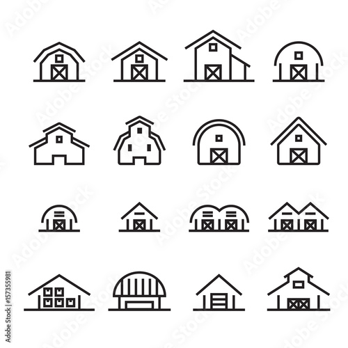 hangar and barn line icon