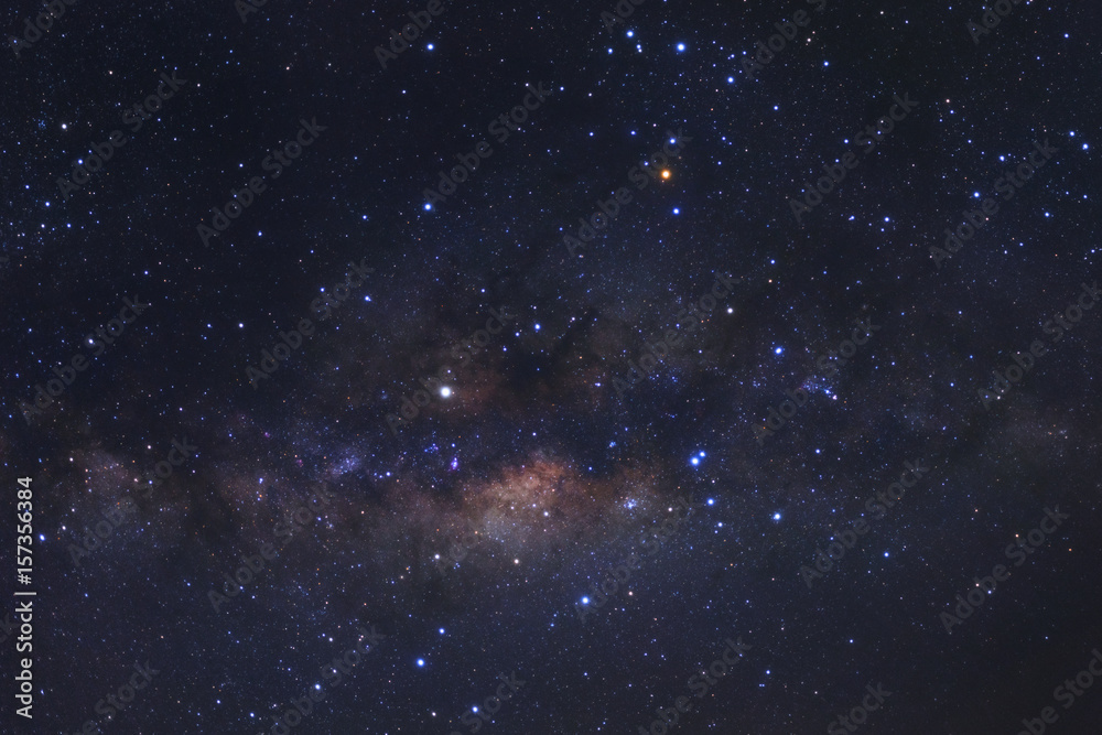Naklejka premium Milky way galaxy with stars and space dust in the universe,High Resolution