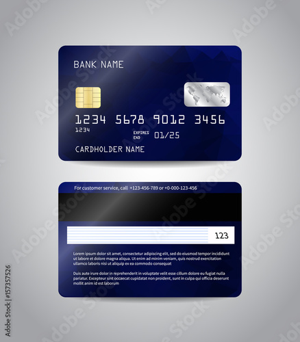 Realistic detailed credit card
