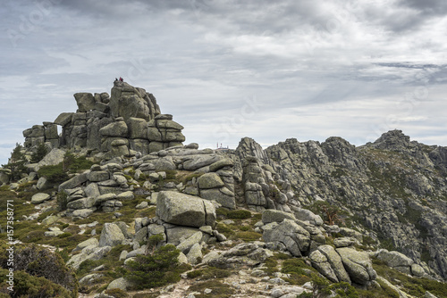 Views of Siete Picos (Seven Peaks) range. It is one of the mountain ranges better known in Guadarrama Mountains National Park, province of Madrid, Spain photo