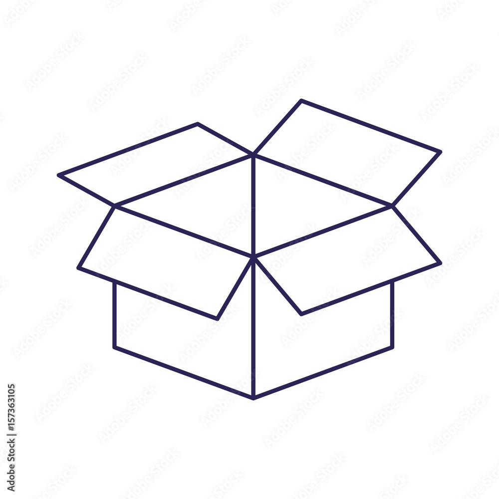 purple line contour of box of cardboard opened vector illustration purple line contour of box of cardboard opened vector illustration