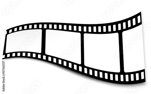 Film, movie, photo, filmstrip on white in black and white colors