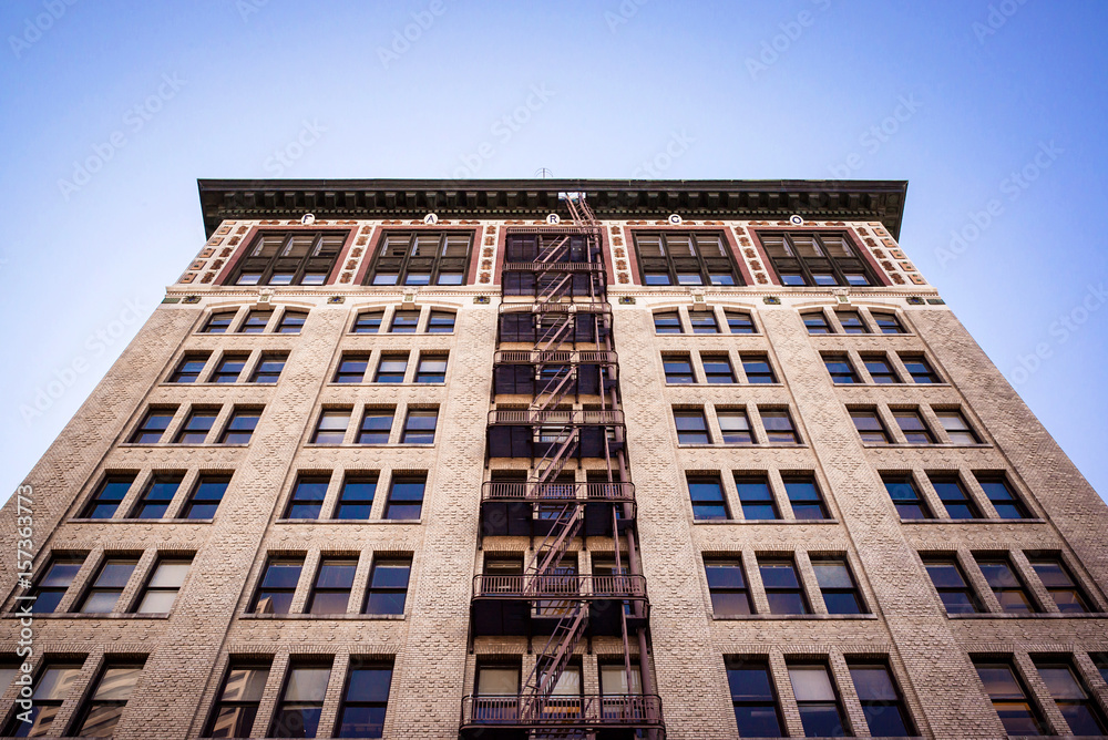 Old Historic wells Fargo Building in the pearl district of Portland, oregon state, united states of america