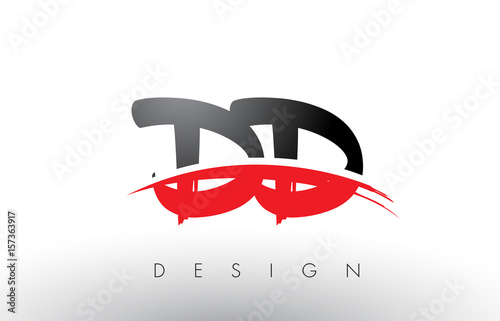 DD D D Brush Logo Letters with Red and Black Swoosh Brush Front photo