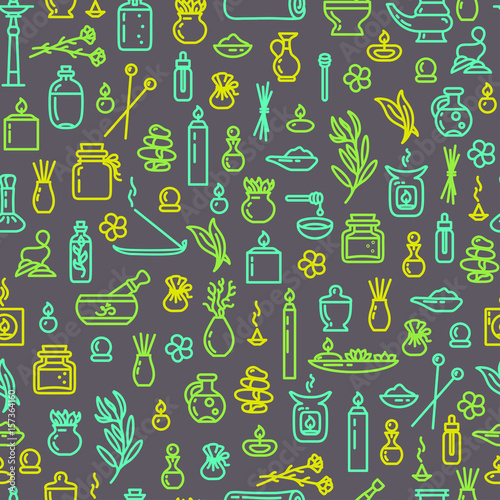 Seamless pattern - ayurvedic supplies