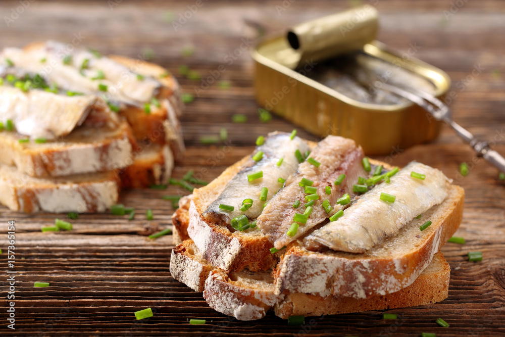 fresh sandwich with sardines on wholegrain bread fresh sandwich with sardines on wholegrain bread