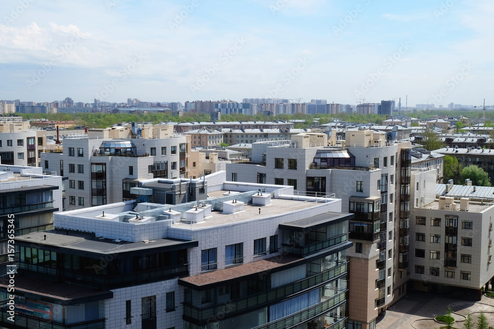 Fototapeta premium roof of a new residential complex in St. Petersburg, Russia.