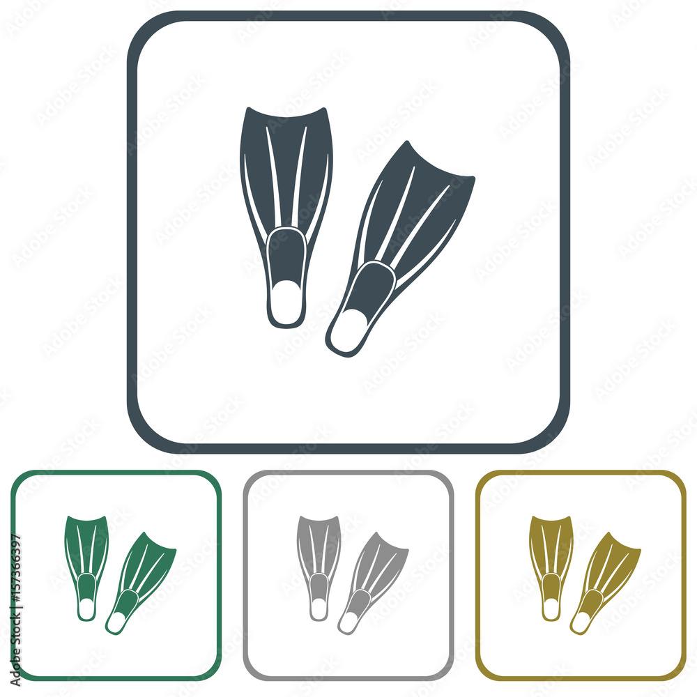 Diving flippers icon Diving flippers icon