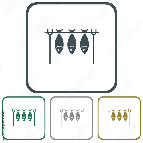 Grilled fish icon. Vector illustration