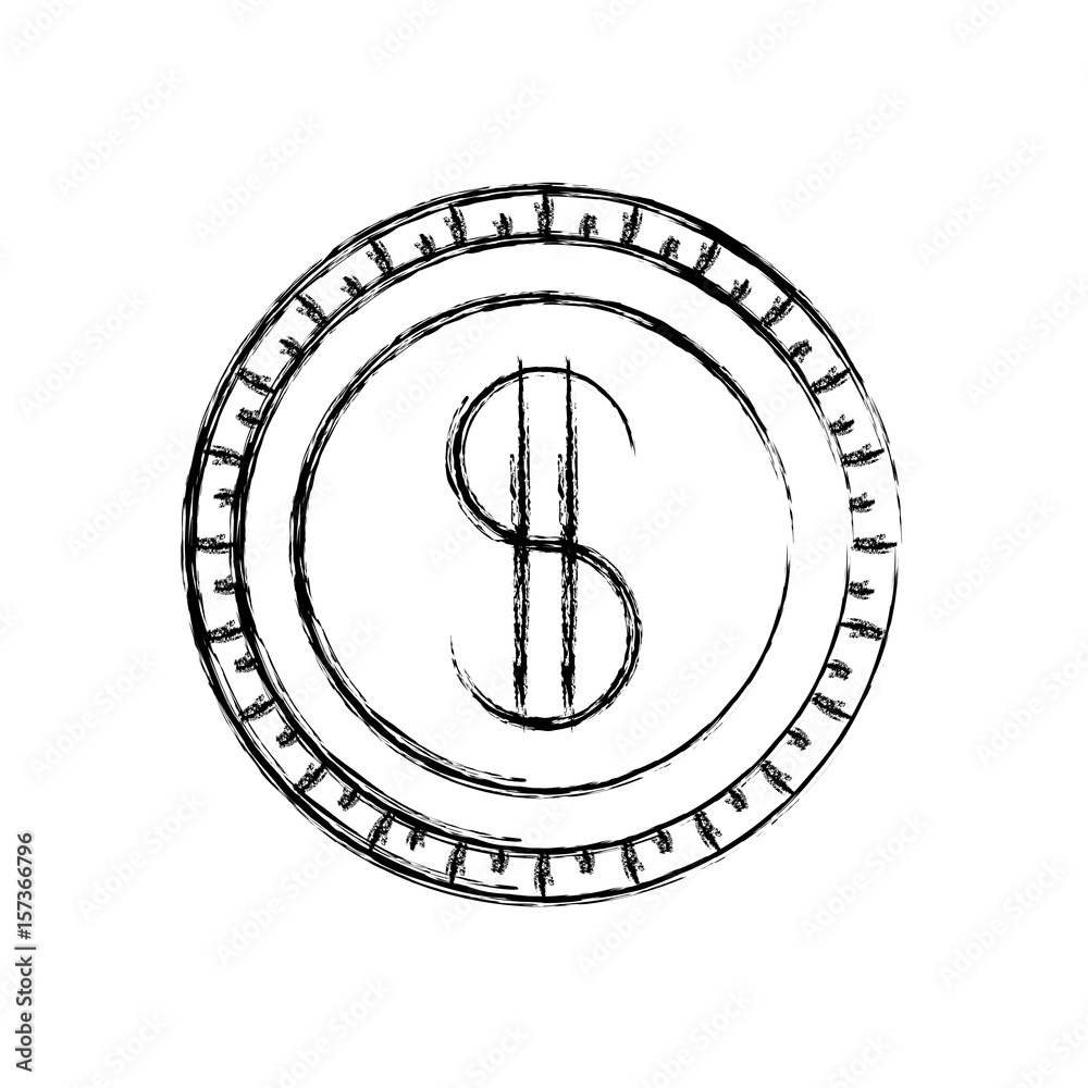 monochrome blurred silhouette of coin icon vector illustration monochrome blurred silhouette of coin icon vector illustration