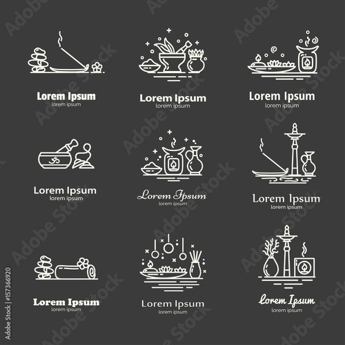 Set of elements for logo design.