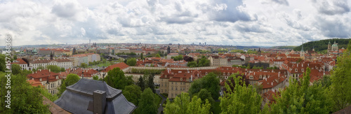 Prague panorama city skyline and Charles Bridge photo