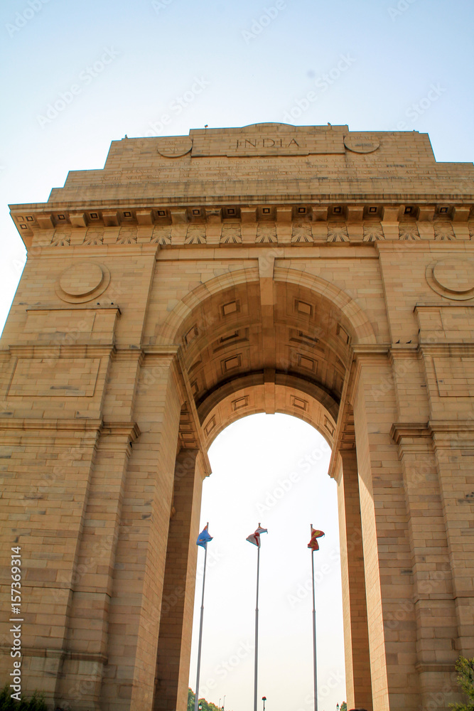 Close up view of Delhi Gate, India