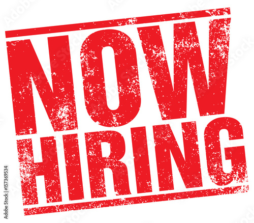 Now Hiring stamp