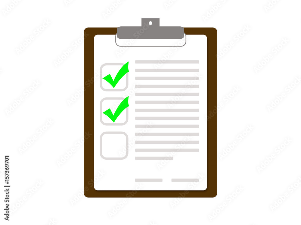 Clipboard with checklist Clipboard with checklist