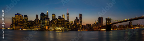 Skyline of New York City trough the blue hour