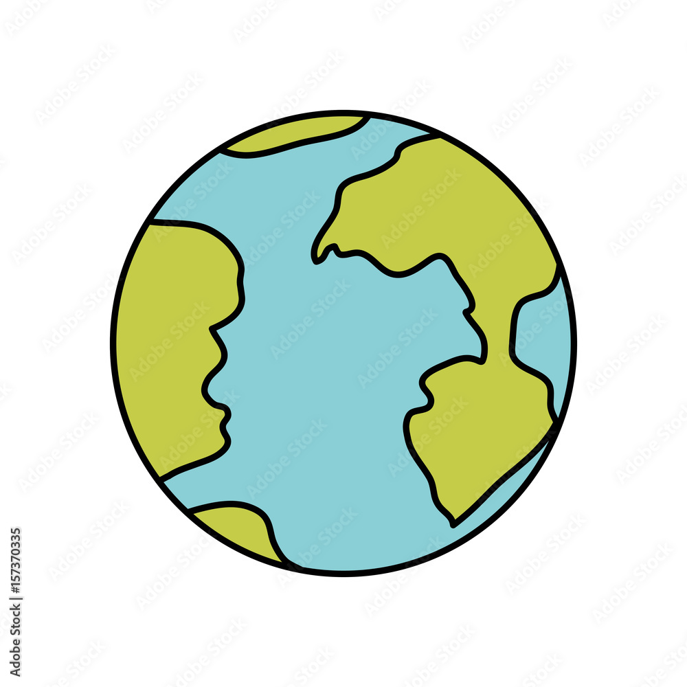 colorful silhouette of earth globe icon vector illustration