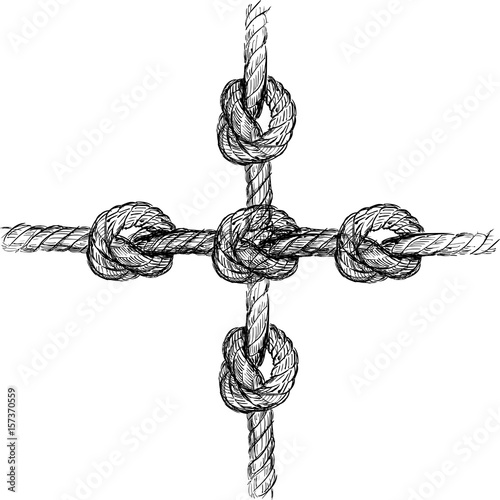 Hand drawn rope knot