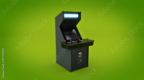 vintage arcade game machine. 3D rendering