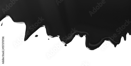 Oil dripping on white background