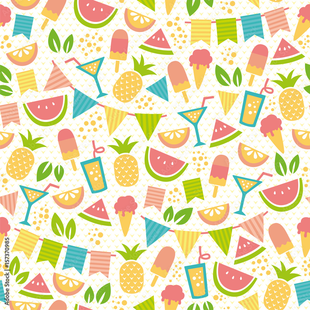 seamless pattern for summer with ice creams and fruit seamless pattern for summer with ice creams and fruit