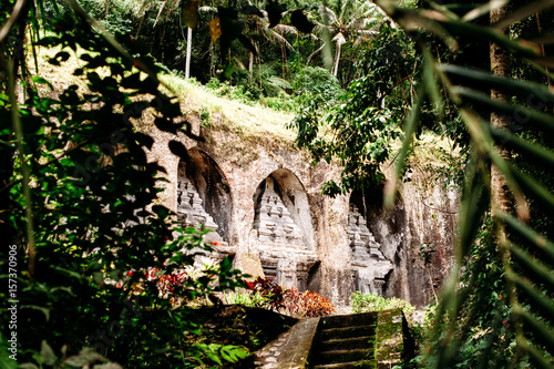 Gunung Kawi. Ancient carved in the stone temple with royal tombs. Bali  Indonesia