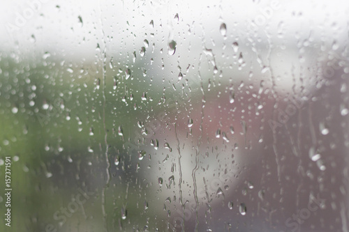 Rain dew on window car