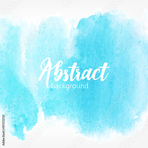 Abstract watercolor stains, blue color. Creative realistic background with pl...