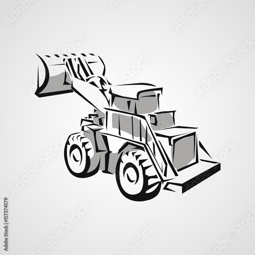 Excavator vector icon