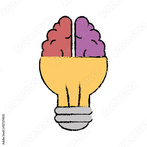 light bulb brain idea vector icon illustration graphic design