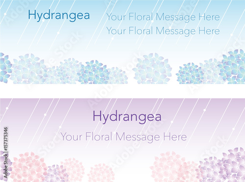 シームレスなアジサイの背景セット