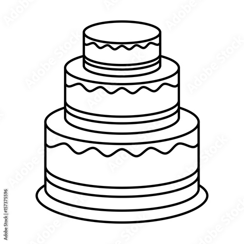 birthday cake icon over white background. vector illustration © djvstock