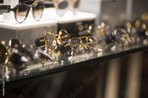 Luxury eyeglasses in a store in Paris