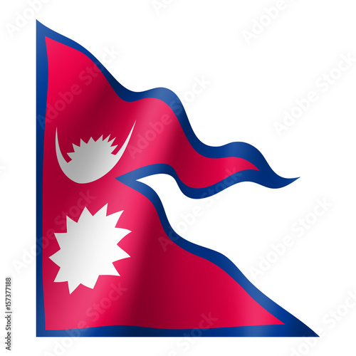 Nepal national flag. Patriotic symbol in official country colors. Illustration of Asian state flag. Vector icon