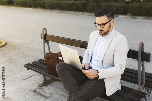 Businessman having pause