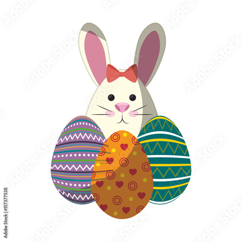 bunny animal egg easter vector icon illustration graphic design © Gstudio
